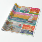 Zeilbootassortiment Cadeaupapier (Uitgerold)