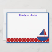 Zeilbootbakkerij voor jongens/Dank u wel Notitiekaartje (Voorkant)