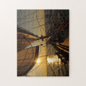 Zeilbootdek, richting ondergaande zon legpuzzel (Verticaal)