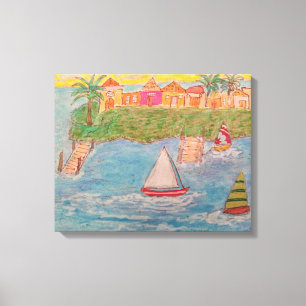 zeilbooteiland canvas afdruk