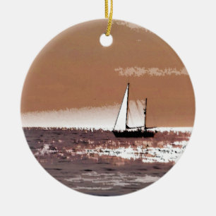 ZEILBOOTEN KERAMISCH ORNAMENT