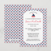 Zeilbootpatroon - 3x5 Baby shower Uitnodiging (Voorkant / Achterkant)