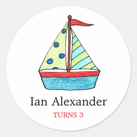 Zeilbootstickers | Taarttoppen Ronde Sticker (Voorkant)