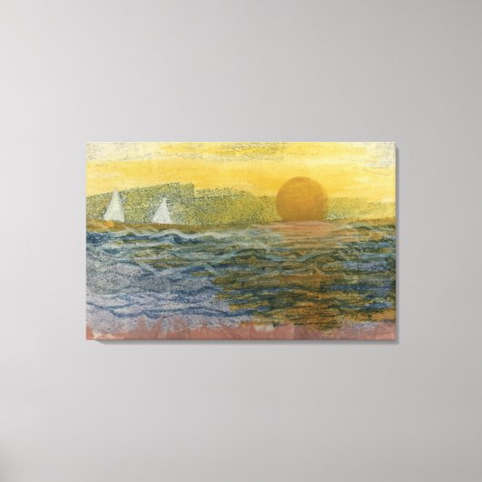 Zeilboten aan de horizon canvas afdruk (Voorkant)