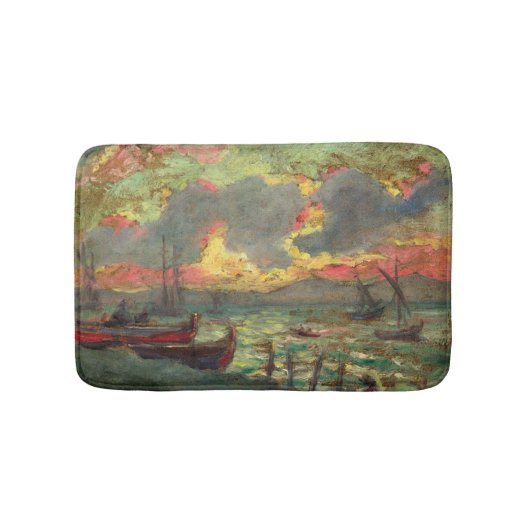 Zeilboten aan de kust (door Kimon Loghi) Badmat (Voorkant)