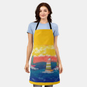 Zeilboten All-Over Print Schort (Gedragen)