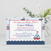 Zeilboten, ankers en ambachtelijke baptisme kaart (Staand voorkant)