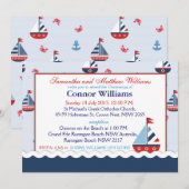 Zeilboten, ankers en ambachtelijke baptisme kaart (Voorkant / Achterkant)