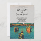 zeilboten - bestemming bruiloft kaart (Voorkant)