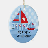 Zeilboten Big & Little Brother Kerst Ornament (Rechts)