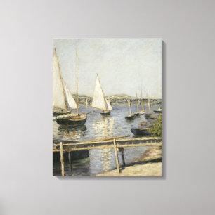 Zeilboten bij Argenteuil door Gustave Caillebotte Canvas Afdruk