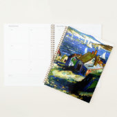 Zeilboten bij de haven, fijnschilderij planner (Display)