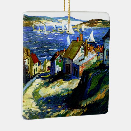 Zeilboten bij de haven keramisch ornament (Rechts)