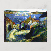 Zeilboten bij de haven, schilderij van fijne kunst briefkaart (Voorkant)