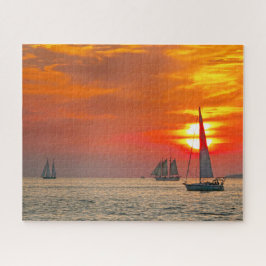 Zeilboten bij Key West, Florida, Sunset Legpuzzel