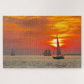 Zeilboten bij Key West, Florida, Sunset Legpuzzel (Horizontaal)