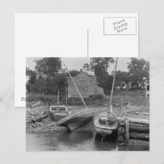 Zeilboten bij Kittery Point, 1900 Briefkaart (Voorkant / Achterkant)