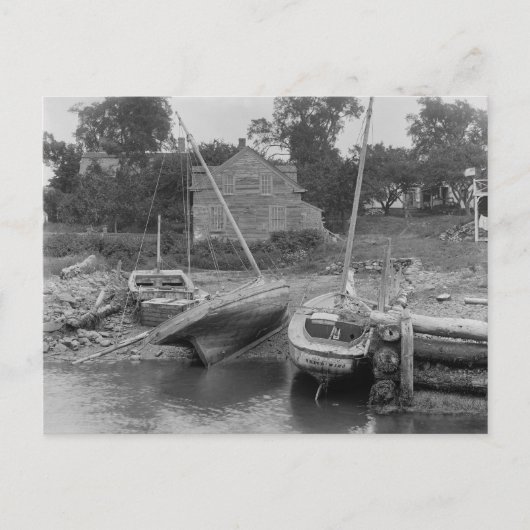 Zeilboten bij Kittery Point, 1900 Briefkaart (Voorkant)
