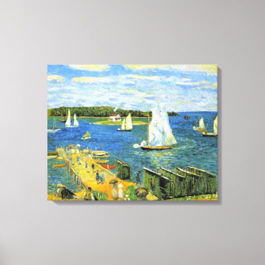 Zeilboten bij Mahone Bay in Canada Canvas Afdruk (Voorkant)