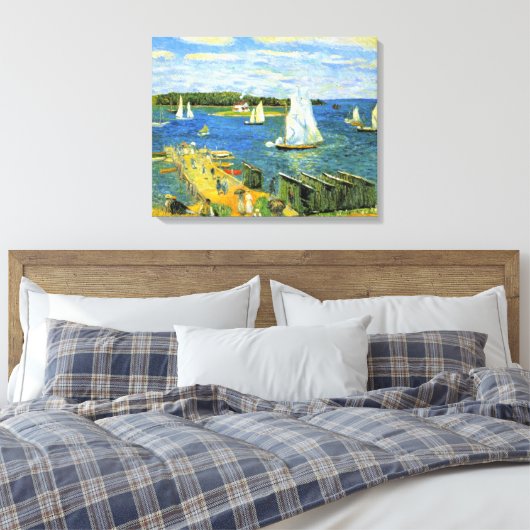 Zeilboten bij Mahone Bay in Canada Canvas Afdruk (Insitu (Slaapkamer))