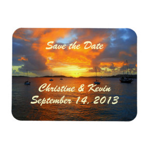 Zeilboten bij Sunset Save the Date Magnet Magneet