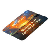 Zeilboten bij Sunset Save the Date Magnet Magneet (Linkerzijde)