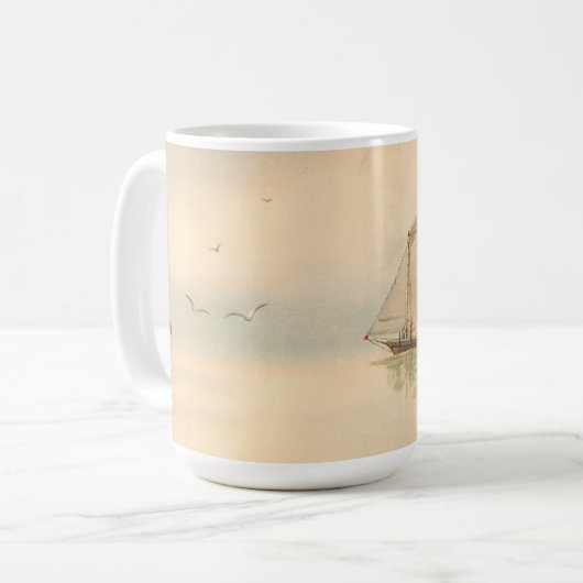 Zeilboten bij Zee Nautical Art van Louis Prang & C Koffiemok (Voorkant links)