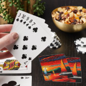 Zeilboten bij zonsondergang 3 pokerkaarten (Insitu)
