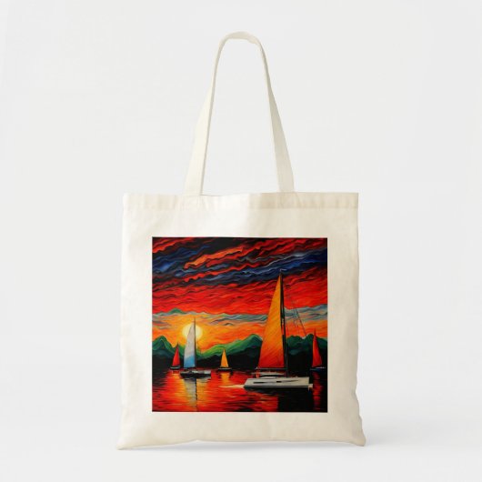 Zeilboten bij zonsondergang 3 tote bag (Voorkant)