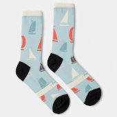 Zeilboten, Blauw Zeevaart Hobby Sokken (Rechts)