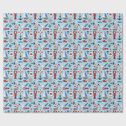 Zeilboten Cadeaupapier (Vlak)