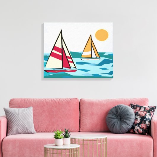 Zeilboten Canvas Afdruk (Insitu (Woonkamer))
