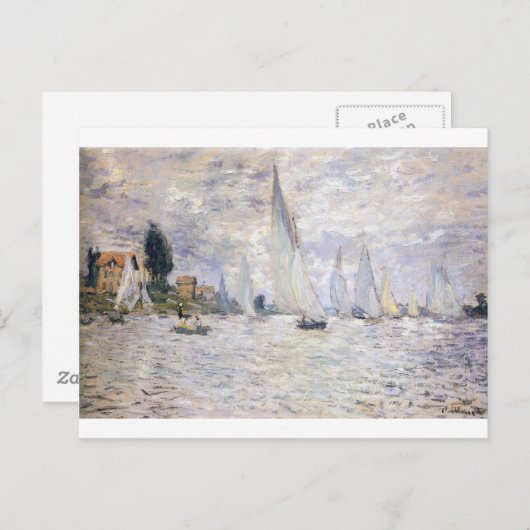 Zeilboten - Claude Monet Briefkaart (Voorkant / Achterkant)