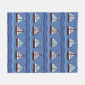 Zeilboten Dekbed Fleece Deken (Voorkant (Horizontaal))
