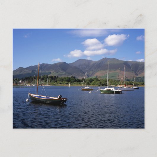 Zeilboten Derwent Water Keswick Cumbria Briefkaart (Voorkant)