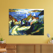 Zeilboten door de haven, mooi kunstschilderij canvas afdruk (Insitu (Woonkamer))
