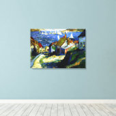 Zeilboten door de haven, mooi kunstschilderij canvas afdruk (Insitu (Houten vloer))