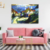 Zeilboten door de haven, mooi kunstschilderij canvas afdruk (Insitu (Woonkamer))