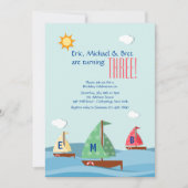 Zeilboten drie Uitnodiging (Voorkant)