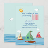 Zeilboten drie Uitnodiging (Voorkant / Achterkant)