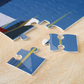 Zeilboten en bergen foto legpuzzel (Zijkant)