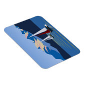 Zeilboten en bergen foto magneet (Rechterzijde)