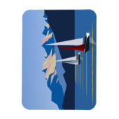 Zeilboten en bergen foto magneet (Verticaal)