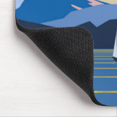 Zeilboten en bergen foto muismat (Hoek)