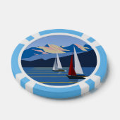 Zeilboten en bergen poker chips (Enkel)