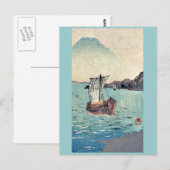 Zeilboten en de berg Fuji door Yamamoto, Shokoku Briefkaart (Voorkant / Achterkant)