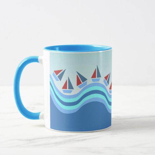 Zeilboten en -golven mok (Links)
