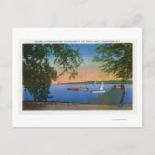 Zeilboten en motorboten op de Roseland Park Scene Briefkaart (Voorkant)