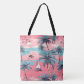 Zeilboten en palmbomen tote bag (Voorkant)