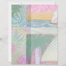 Zeilboten en Palmboom Scrapbook Papier